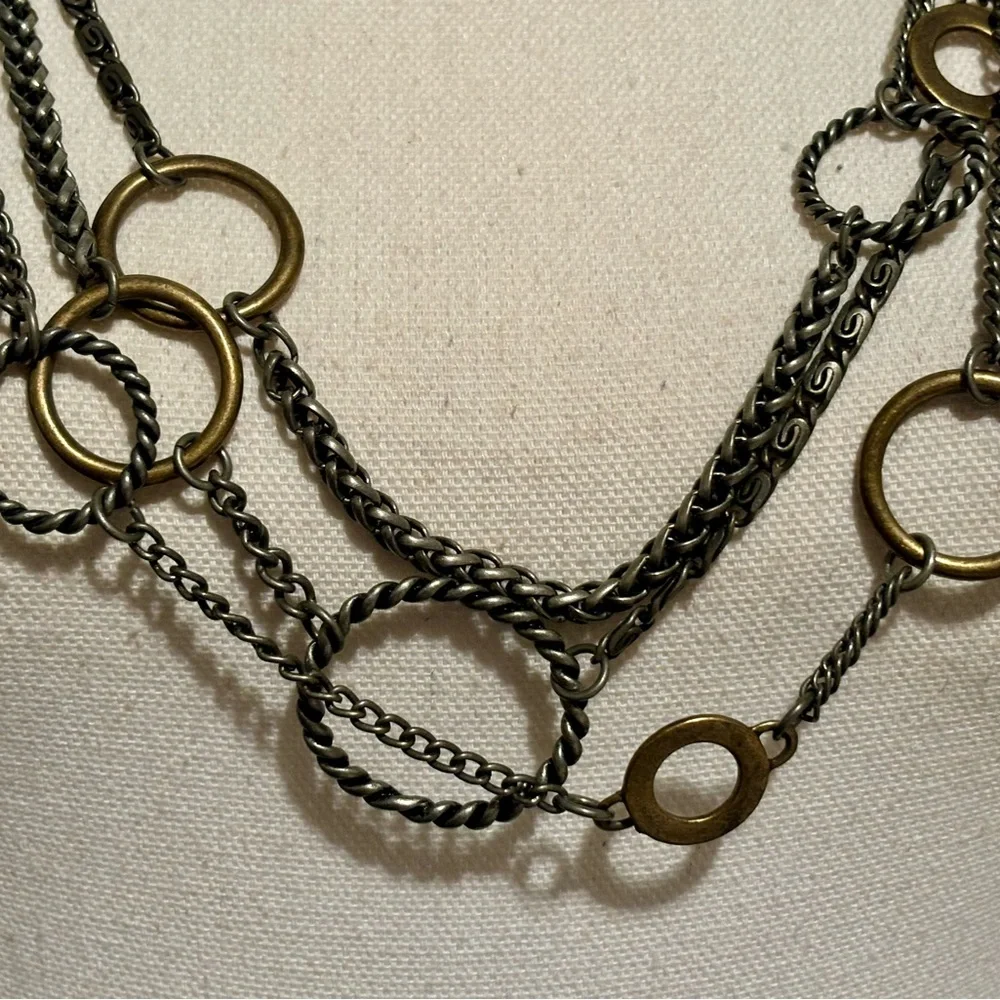 Vintage Park Lane unique multi layered circle link Necklace - Picture 8 of 12